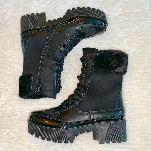 bamboo black combat boots